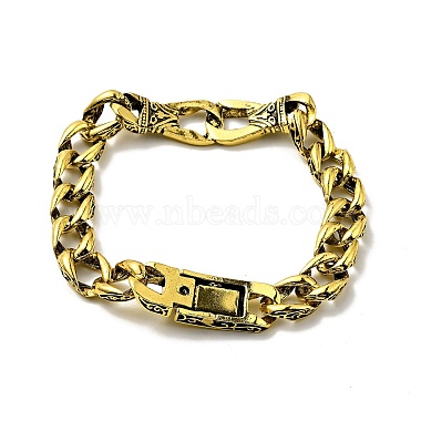 Men's Alloy Interlocking Knot Link Bracelet with Curb Chains(BJEW-A129-03AG)-5