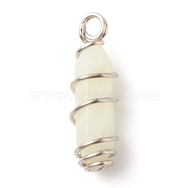 Natural New Jade Double Terminal Pointed Pendants(PALLOY-JF01686-02)-2