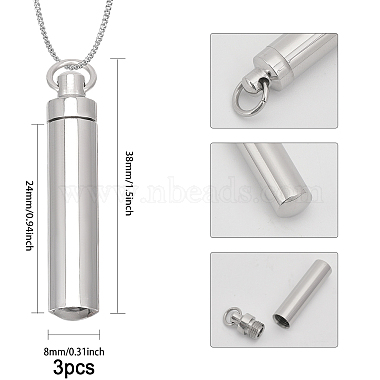 3Pcs 304 Stainless Steel Perfume Bottle Pendants(STAS-CA0002-08)-2