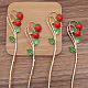Alloy Enamel Strawberry Hair Sticks(OHAR-PW0006-23D)-1