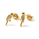 Rack Plating Brass Micro Pave Clear Cubic Zirconia Bird Stud Earrings(EJEW-F301-24)-3