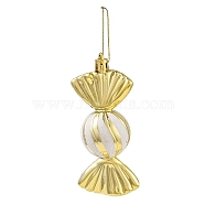 Christmas Electroplate Plastic Candy Pendants Decorations, Nylon Rope Christmas Tree Hanging Ornaments, Gold, 181mm(KY-D020-01A)