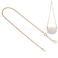 Iron Curb Chain Bag Straps, Alloy Swivel Clasps Wallet Chains, with Imitation Pearl Beaded Extender Strap, for Replacement Shoulder Bag Accessories, Light Gold, 119cm(AJEW-WH0329-29LG)