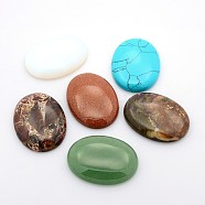 Gemstone Cabochons, Oval, Mixed Stone, 40x30x7~9mm(G-P024-M)