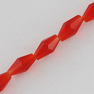 Glass Beads Strands, Faceted, Bicone, Red, 8x4x4mm, Hole: 1mm(GLAA-R026-8x4mm-03)