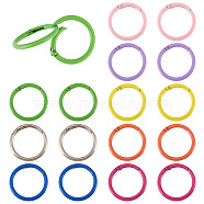 Elite 16Pcs 8 Colors Spray Painted Alloy Spring Gate Rings, Round Ring, Mixed Color, 6 Gauge, 39.5x4mm, Inner Diameter: 31mm, 2pcs/color(FIND-PH0009-67)