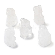 Natural Quartz Crystal Carved Healing Figurines, Reiki Energy Stone Display Decorations, Dog, 18~18.5x13x27~28mm(G-B062-03E)