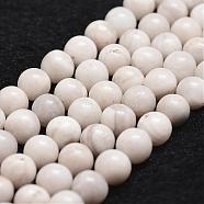Natural Crazy Agate Bead Strands, Round, White, 6mm, Hole: 1mm, about 61pcs/strand, 14.9 inch~15.1 inch(G-D840-55-6mm)