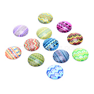 Glass Cabochons, For DIY Projects, Half Round/Dome, Mixed Color, 12x4mm(X-GGLA-T001-12mm-042)