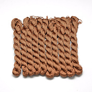 Braided Polyester Cords, Sienna, 1mm, about 28.43 yards(26m)/bundle, 10 bundles/bag(OCOR-Q039-067)