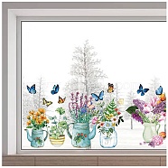 PVC Window Static Stickers, Rectangle Shape, for Window Decoration, Flower, 380x1160mm(AJEW-WH0385-0014)
