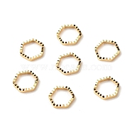 Brass Linking Rings, Long-Lasting Plated, Cadmium Free & Lead Free, Hexagon, Real 24K Gold Plated, 6x6.5x1mm, Inner Diameter: 5x5mm(X-KK-F831-013A-G-RS)