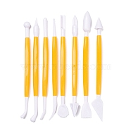8Pcs Plastic Double Heads Modeling Clay Sculpting Tools Set, for Children DIY Pottery Clay Craft Supplies, Gold, 14.4~15.6x0.8~1.6cm, 8pcs/set(TOOL-A011-02C)