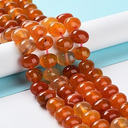 Natural Agate Beads Strands, Dyed & Heated, Egg, Chocolate, 12~14x9~10mm, Hole: 1.4mm, about 19~20pcs/strand, 7.48 inch(19cm)(G-G021-03B-15)