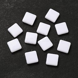 Opaque Acrylic Beads, Square, White, 8x8x3mm, Hole: 1mm(OACR-M018-03I)