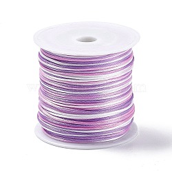 Segment Dyed Nylon Thread Cord, Rattail Satin Cord, for DIY Jewelry Making, Chinese Knot, Medium Orchid, 1mm(NWIR-A008-01B)