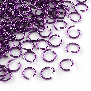 Aluminum Wire Open Jump Rings, Dark Violet, 20 Gauge, 6x0.8mm, Inner Diameter: 5mm, about 43000pcs/1000g