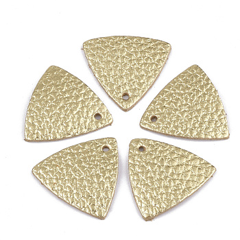 Pendentifs en cuir de vachette écologiques, triangle, kaki clair, 22x23x1mm, Trou: 1.5mm