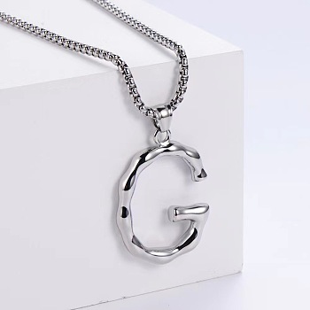 3Pcs Stainless Steel Textured Letter Pendants, Without Chain, Letter G