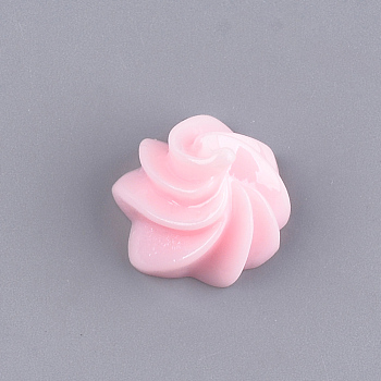 Resin Decoden Cabochons, Cookie, Imitation Food, Pink, 14~15x14~15x10~11mm