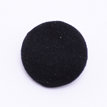 Cloth Shank Buttons, with Zinc Alloy Finding, Flat Round, for Overcoat Garment Accessories, Platinum, Black, 19x8mm, Hole: 3x3mm