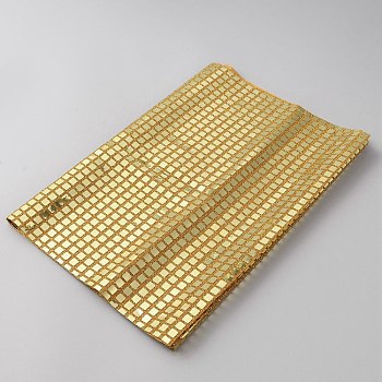 Polyester Sequin Table Runners, Wedding Party Table Decoration, Rectangle with Grid Pattern, Gold, 1804x335x0.5mm