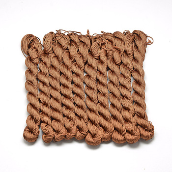 Braided Polyester Cords, Sienna, 1mm, about 28.43 yards(26m)/bundle, 10 bundles/bag