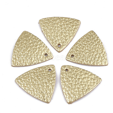LightKhaki Triangle Leather Pendants