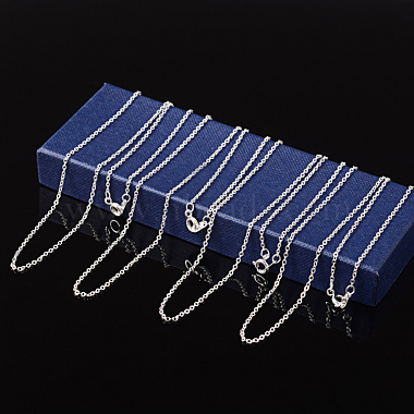 Nickel Free Silver Color Plated Brass Chain Necklaces(X-SW028-S)-2