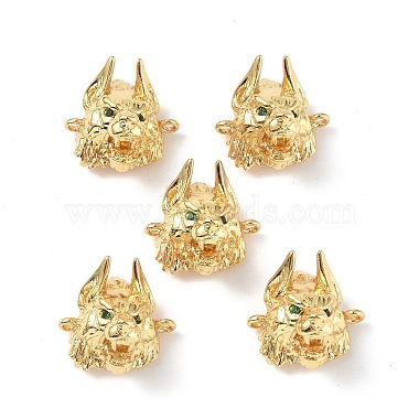 Halloween Brass Micro Pave Green Cubic Zirconia Connector Charms(KK-E068-VF354)-4