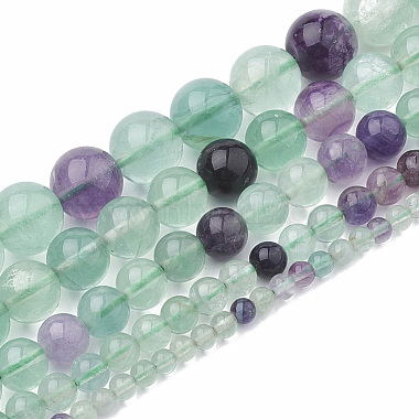 Natural Fluorite Beads Strands(G-S333-6mm-006)-2