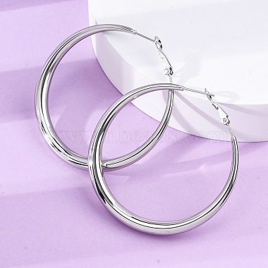 304 Stainless Steel Hoop Earrings(EJEW-Z093-01P-01)-2