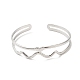 304 Stainless Steel Heart Wave Cuff Bangles(BJEW-L682-028P)-1