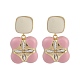 Flower Brass Enamel Stud Earrings for Women(EJEW-Q391-19G)-2