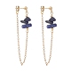 Natural Lapis Lazuli Chip Beads Dangle Stud Earrings for Women(X1-EJEW-TA00028-05)-1