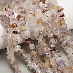 Natural Purple Rutilated Quartz Beads Strands, Chip, 5~14.5x4~8x3.5~6mm, Hole: 0.7~0.8mm, 31.89~32.05''(81~81.4cm)(GG-CBAE051-A02-01)