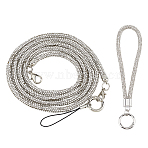 2Pcs 2 Styles Zinc Alloy Resin Universal Cell Phone Strap Crossbody Neck Strap Phone Charms, with PVC Plastic Phone Tether Tab for Phones Full Coverage Case, 1260x6mm(AJEW-CP0008-93A)