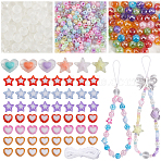 DIY Glass & Acrylic Beads Mobile Phone Strap Making Kits, Mixed Color, 4mm, Hole: 1mm(DIY-SP0003-63)