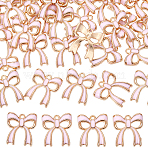 40Pcs Bowknot Alloy Enamel Pendants, Pink, 19.5x17.5x3mm, Hole: 1.5mm(ENAM-SC0006-37)