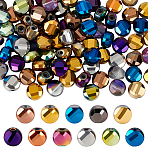 110Pcs 11 Colors Electroplate Glass Beads, Flat Round, Faceted, Mixed Color, 8.5x7.5x5.5mm, Hole: 1.5mm, 10pcs/color(GLAA-AR0001-75)