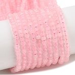 Natural Rose Quartz Beads Strands, Faceted, Rondelle, 3x2mm, Hole: 0.5mm, about 189~191pcs/strand, 15.35''(39cm)(G-ONLY-T-B03-01A)