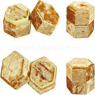 Velvet Ring Boxes, Hexagon, Gold, 1-3/4x1-7/8x1-3/4 inch(4.3x4.9x4.3cm)(VBOX-NB0001-03C)