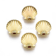 Rack Plating Alloy Beads, Cadmium Free & Lead Free, Scallop Shell Shape, Light Gold, 8.5x9x4mm, Hole: 1.5mm(PALLOY-T077-148LG-RS)