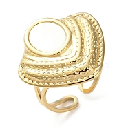304 Stainless Steel Finger Rings, Real 18K Gold Plated, Real 18K Gold Plated, US Size 9 1/4(19.1mm), Tray: 9.5x5.7mm(RJEW-C075-04C-G)