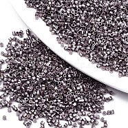 11/0 Grade A Glass Seed Beads, Cylinder, Uniform Seed Bead Size, Metallic Colours, Thistle, 1.5x1mm, Hole: 0.5mm, about 2000pcs/10g(X-SEED-S030-1204)