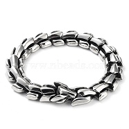 304 Stainless Steel Viking Dragon Link Chain Bracelets for Men, Fashion Hip Hop Style, Stainless Steel Color, 9-1/4 inch(23.5cm)(BJEW-D031-09P)