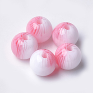 Resin Beads, Round, Pink, 18x11.5mm, Hole: 2.5mm(RESI-S371-18mm-01A)