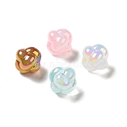 UV Plating Rainbow Iridescent Acrylic Beads, Knot, Mixed Color, 17x17.5x17.5mm, Hole: 2.8mm(PACR-M002-02)