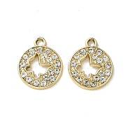 UV Plating Alloy Rhinestone Pendants, Golden, Butterfly, 19x15.5x2.5mm, Hole: 2mm(FIND-B039-02G-04)