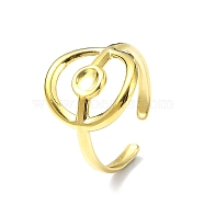 Ion Plating(IP) 304 Stainless Steel Open Cuff Ring, Ring, Real 18K Gold Plated, Inner Diameter: 18mm(RJEW-L109-046G)